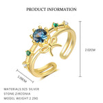 S925 Sterling Silver Open Ring with Sparkling Zirconia