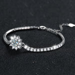 S925 Silver Moissanite Sunflower Bracelet