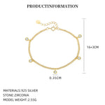S925 Sterling Silver Bracelet Set with Sparkling Zirconia