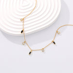 S925 Sterling Silver Zircon Tassel Necklace