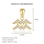 S925 Sterling Silver Zircon Zodiac Pendant