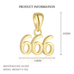 S925 Sterling Silver Number Pendant