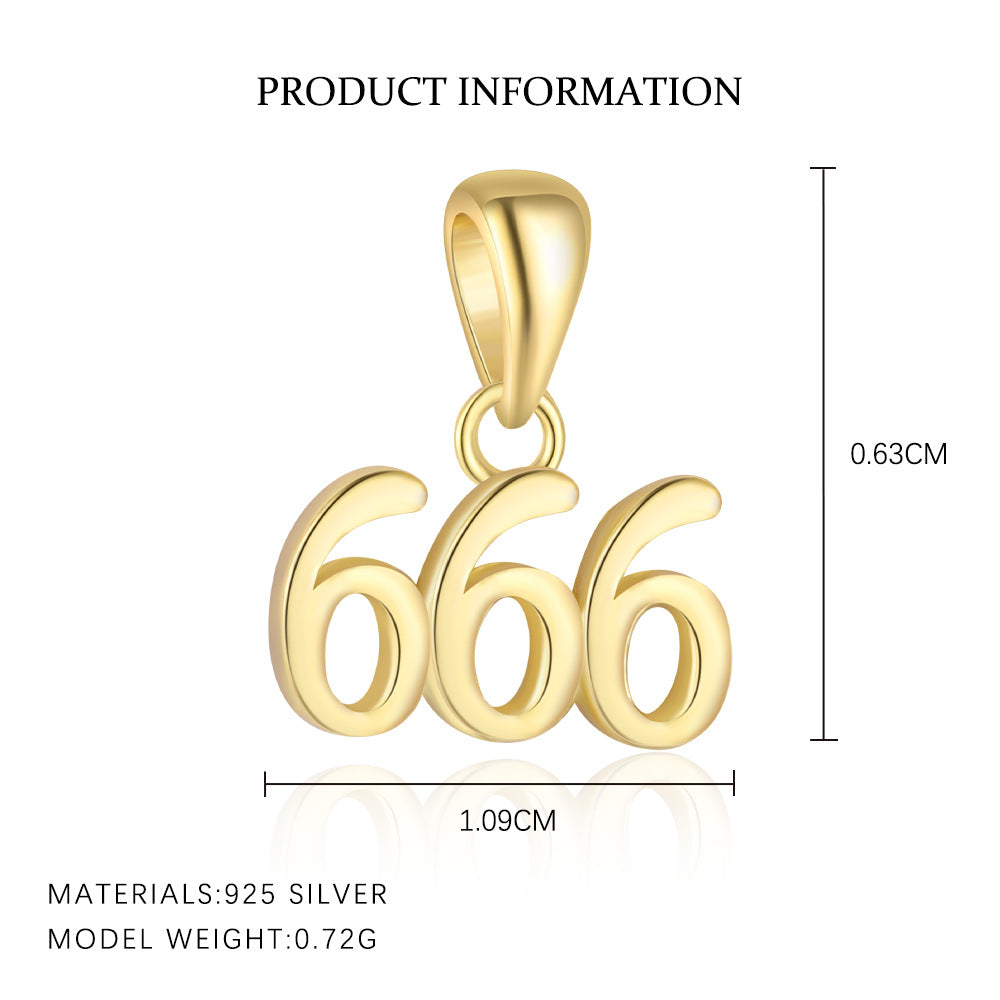 S925 Sterling Silver Number Pendant