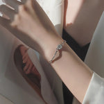 925 Sterling Silver Round Bezel-Set Moissanite Bracelet