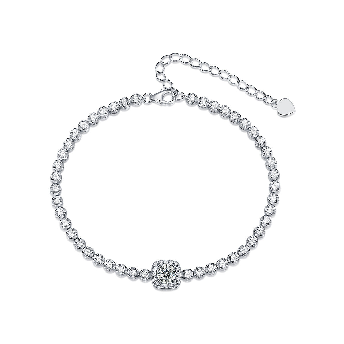 S925 Silver Moissanite Christmas Bracelet