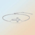 S925 Sterling Silver Moissanite Cross Bracelet
