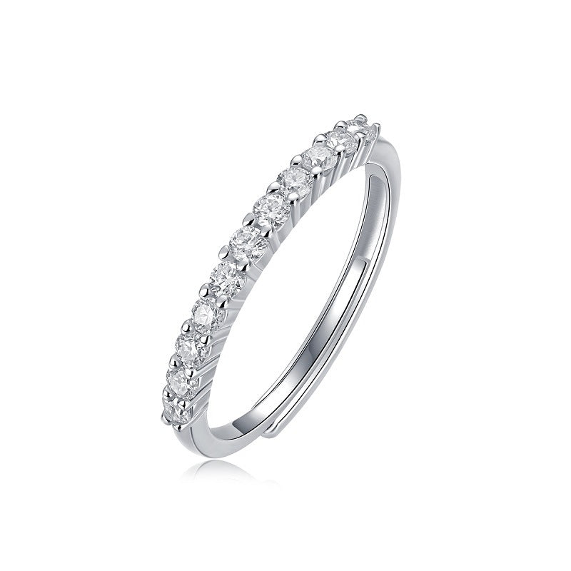 S925 Silver Stackable Moissanite Ring