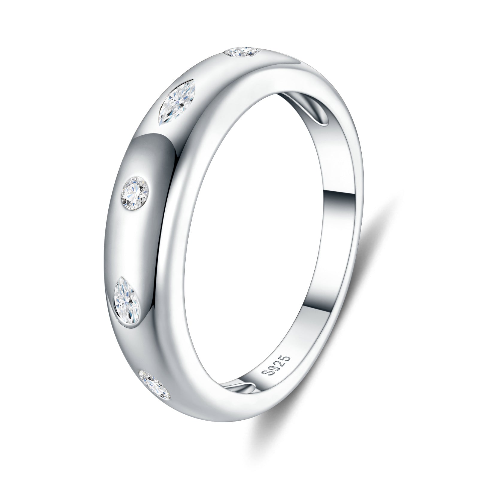 S925 Sterling Silver Moissanite Open-Band Couple's Rings