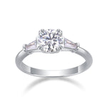 S925 Silver Moissanite "Guardian" Closed Ring