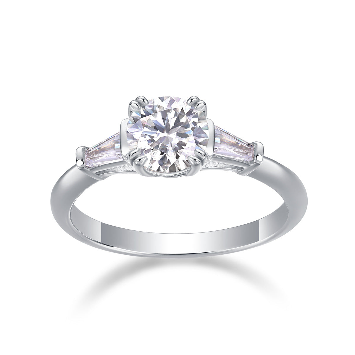S925 Silver Moissanite "Guardian" Closed Ring