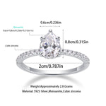 S925 Sterling Silver Moissanite Ring with Elaborate Setting