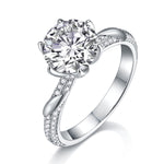S925 Silver Six-Prong Cluster Moissanite Ring