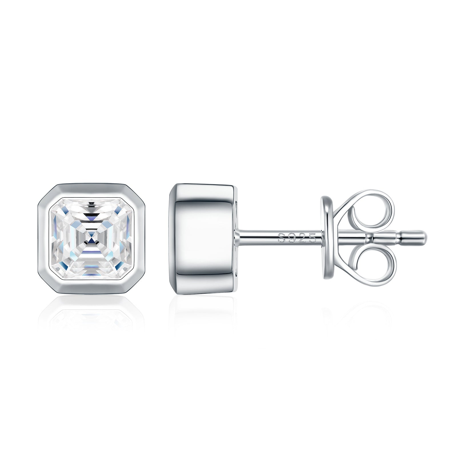 S925 Sterling Silver Moissanite Stud Earrings