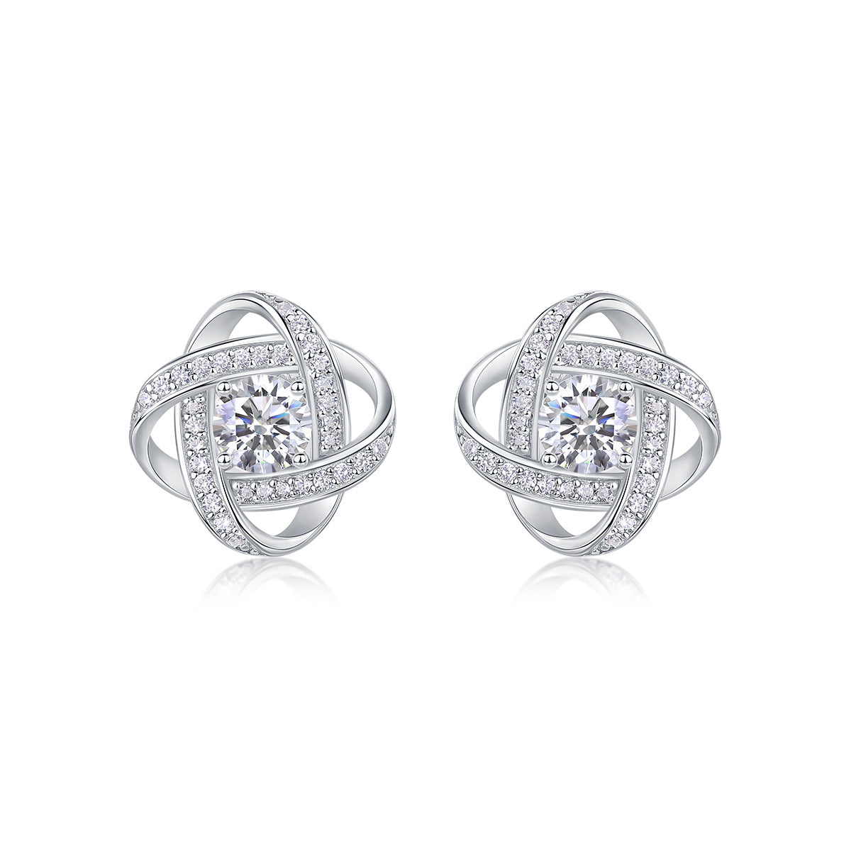 S925 Silver Six-Prong Moissanite Stud Earrings