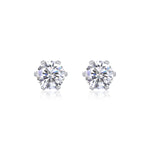 S925 Sterling Silver Round Moissanite Earrings for Sensitive Ears
