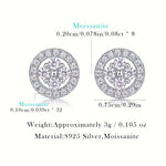 S925 Silver Square Moissanite "Chanel-Style" Stud Earrings