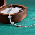 S925 Sterling Silver Four-Leaf Clover Moissanite Bracelet