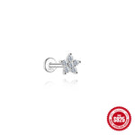 S925 Sterling Silver Square Star & Moon Moissanite Stud Earrings(Single unit)