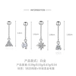 S925 Sterling Silver Bow Moissanite Flat-Back Threaded Cartilage Stud(Single unit)