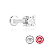 S925 Sterling Silver Petal Stud Earrings with Crushed Moissanite(Single unit)