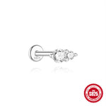 S925 Sterling Silver Moissanite Classic Bezel-Set Round Screw-Back Earrings(Single unit)
