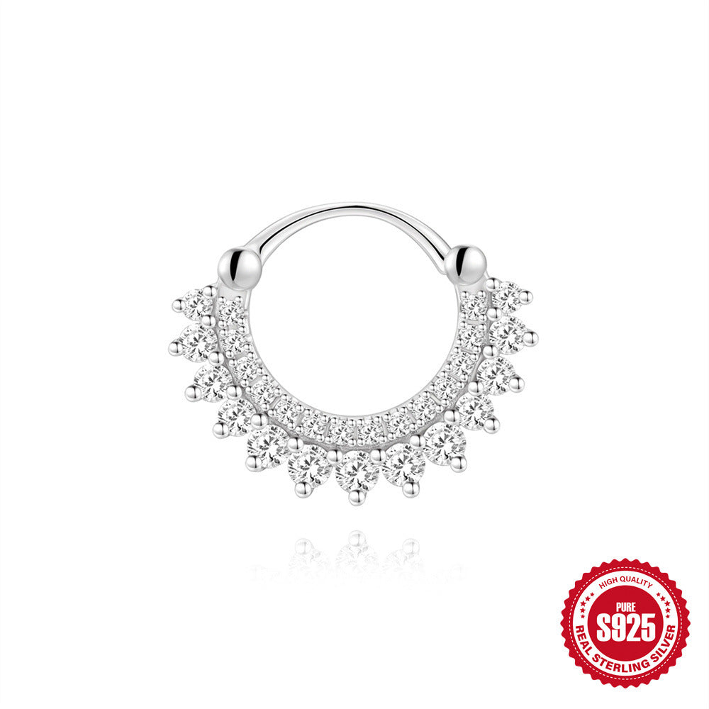 S925 Sterling Silver Moissanite Classic Bezel-Set Round Screw-Back Earrings(Single unit)