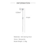 S925 Sterling Silver Moissanite Flat-Back Threaded Piercing Earring(Single unit)