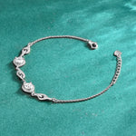 S925 Sterling Silver Butterfly Heart-Shaped Moissanite Bracelet