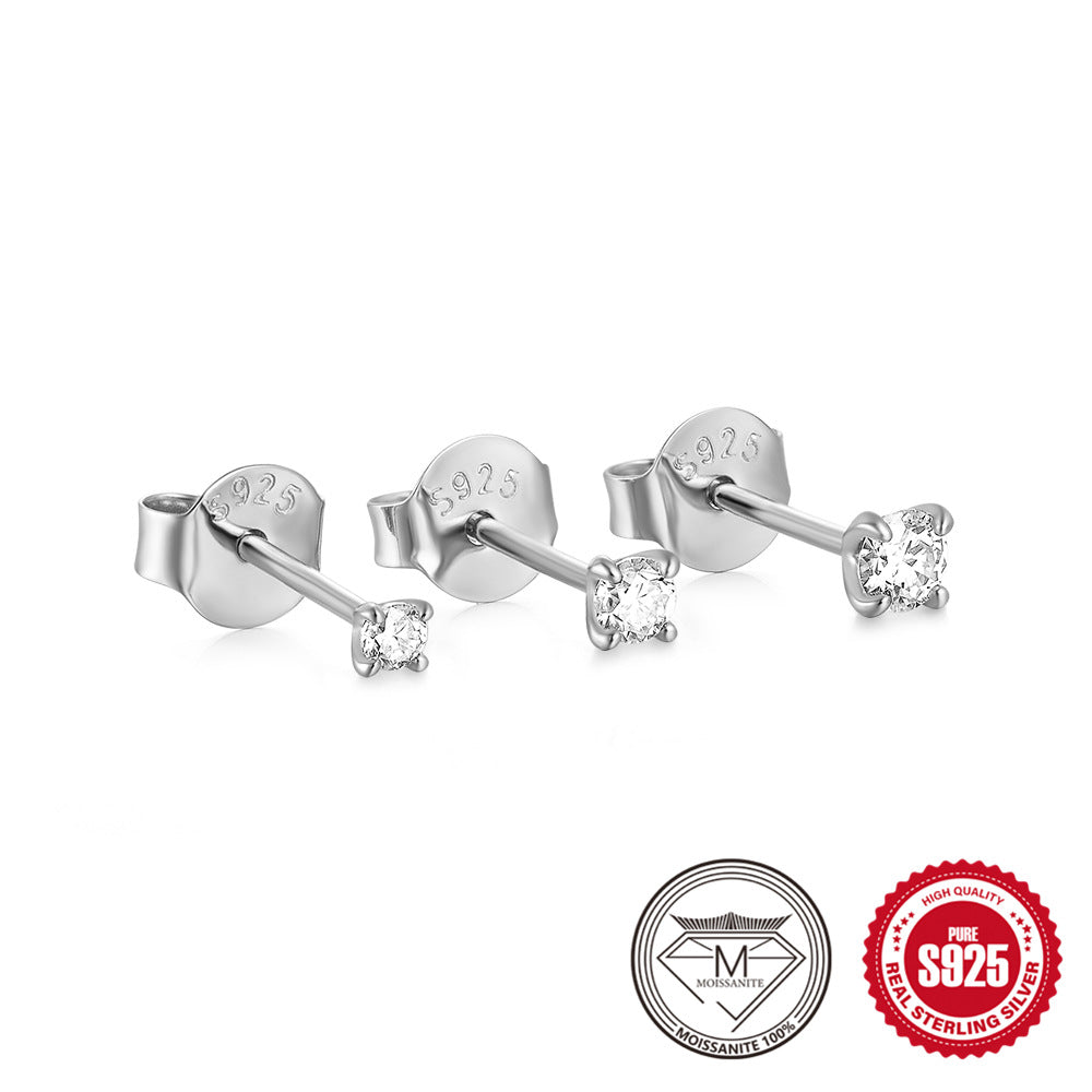 S925 Sterling Silver Floral Moissanite Stud Earrings