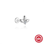 S925 Sterling Silver Moissanite Cartilage Stud Earring with Threaded Post(Single unit)