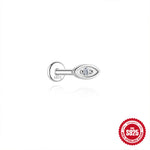 S925 Sterling Silver Moissanite Cartilage Stud Earring with Threaded Post(Single unit)