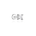 Authentic 925 Sterling Silver Geometric Earrings with D-Color Moissanite(Single unit)
