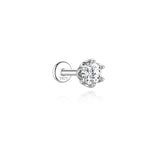 Authentic 925 Sterling Silver Geometric Earrings with D-Color Moissanite(Single unit)