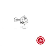 S925 Sterling Silver Moissanite Three-Prong Earrings(Single unit)