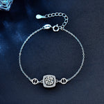 925 Sterling Silver Sugar Cube Moissanite Bracelet