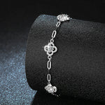S925 Sterling Silver Moissanite Four-Leaf Clover Bracelet
