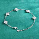 S925 Sterling Silver Moissanite Four-Leaf Clover Bracelet
