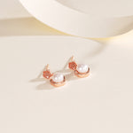 S925 Sterling Silver Vintage Freshwater  Flower Stud Earrings