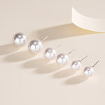S999 Pure Silver Manta Rose-Colored Faux Pearl Stud Earrings
