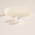 S999 Pure Silver Manta Rose-Colored Faux Pearl Stud Earrings