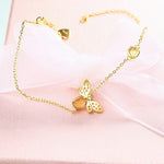 S925 Sterling Silver Yellow Crystal Bee Bracelet