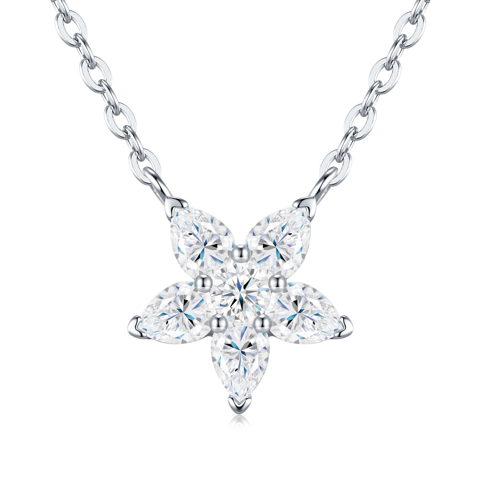 S925 Sterling Silver Moissanite Collarbone Necklace