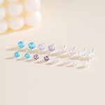 S925 Sterling Silver Bird's Nest Stud Earrings with Faceted Zirconia