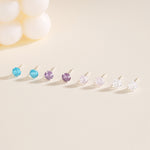 S925 Sterling Silver Bird's Nest Stud Earrings with Faceted Zirconia