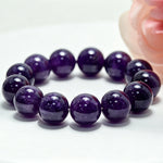 Natural large-bead amethyst bracelet