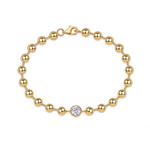 Gold-tone 925 silver moissanite bracelet