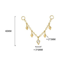 S925 Sterling Silver Chain Ear Bridge with Zirconia(Ear tips not included)