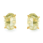 S925 Sterling Silver Gold-plated Irregular Natural Crystal Four-prong Earrings