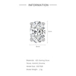 S925 sterling silver geometric square zircon earrings