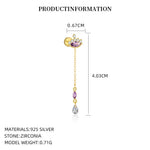S925 Sterling Silver Purple Zircon Stud Earrings(Single unit)